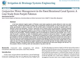 Conjunctive water management in the fixed rotational canal system: A case study from Punjab Pakistan