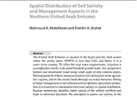 Spatial distribution of soil salinity and its management options in the Northern Emirates, UAE. Chapter 2 In: M. A. Khan et al
