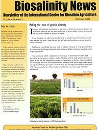 Biosalinity News. 2003. Vol4. No.3