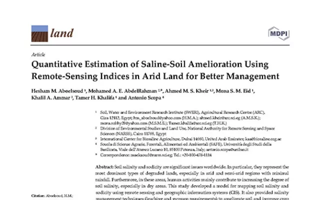 Quantitative Estimation of Saline-Soil Amelioration Using Remote-Sensing Indices in Arid Land for Better Management