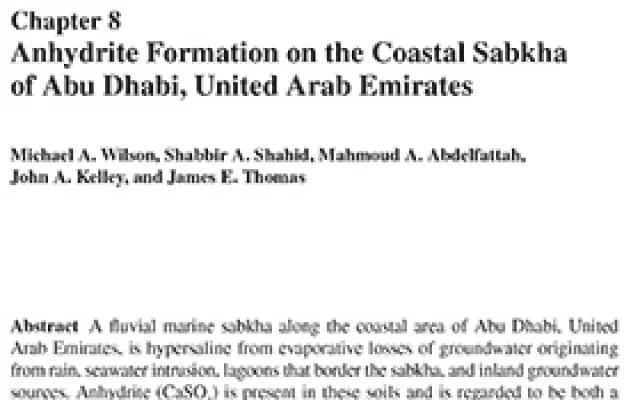 Anhydrite formation on the coastal sabkha of Abu Dhabi, United Arab Emirates