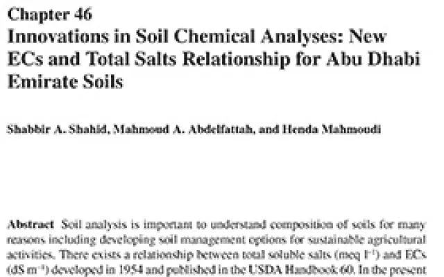 Innovations in soil chemical analyses-new ECs and total salts relationship for Abu Dhabi Emirate soils