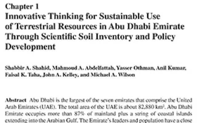 Innovative Thinking for Sustainable Use of Terrestrial Resources in Abu Dhabi Emirate Through Scientic Soil Inventory and Policy Development