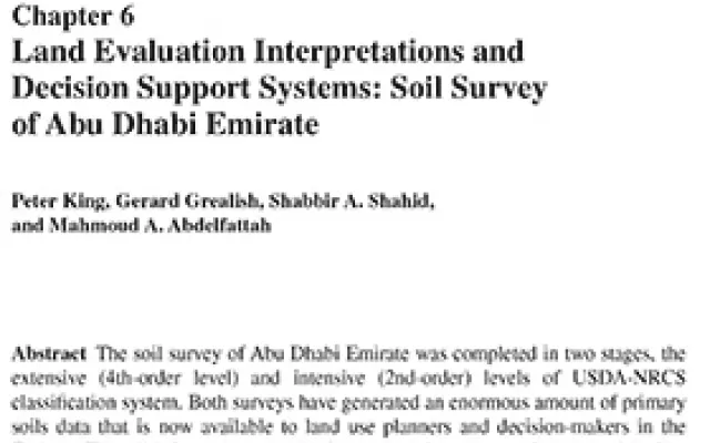Land evaluation interpretations and decision support systems: Soil Survey of Abu Dhabi Emirate