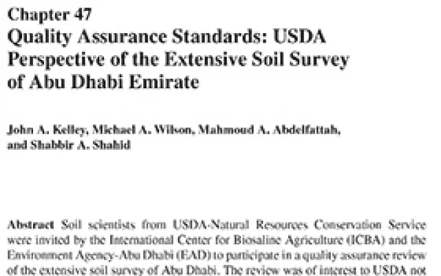 Quality assurance standards: USDA perspectives of the extensive soil survey of Abu Dhabai Emirate