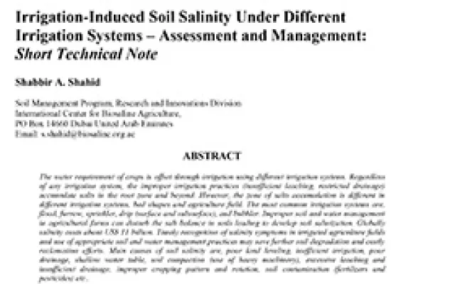 Salt accumulation zones under different irrigation systems – technical note