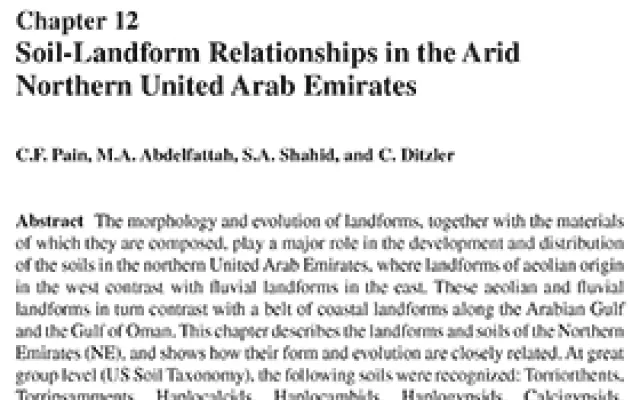 Soil-Landform Relationships in the Arid Northern United Arab Emirates