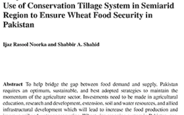 Use of Conservation Tillage System in Semiarid Region to Ensure Wheat Food Security in Pakistan