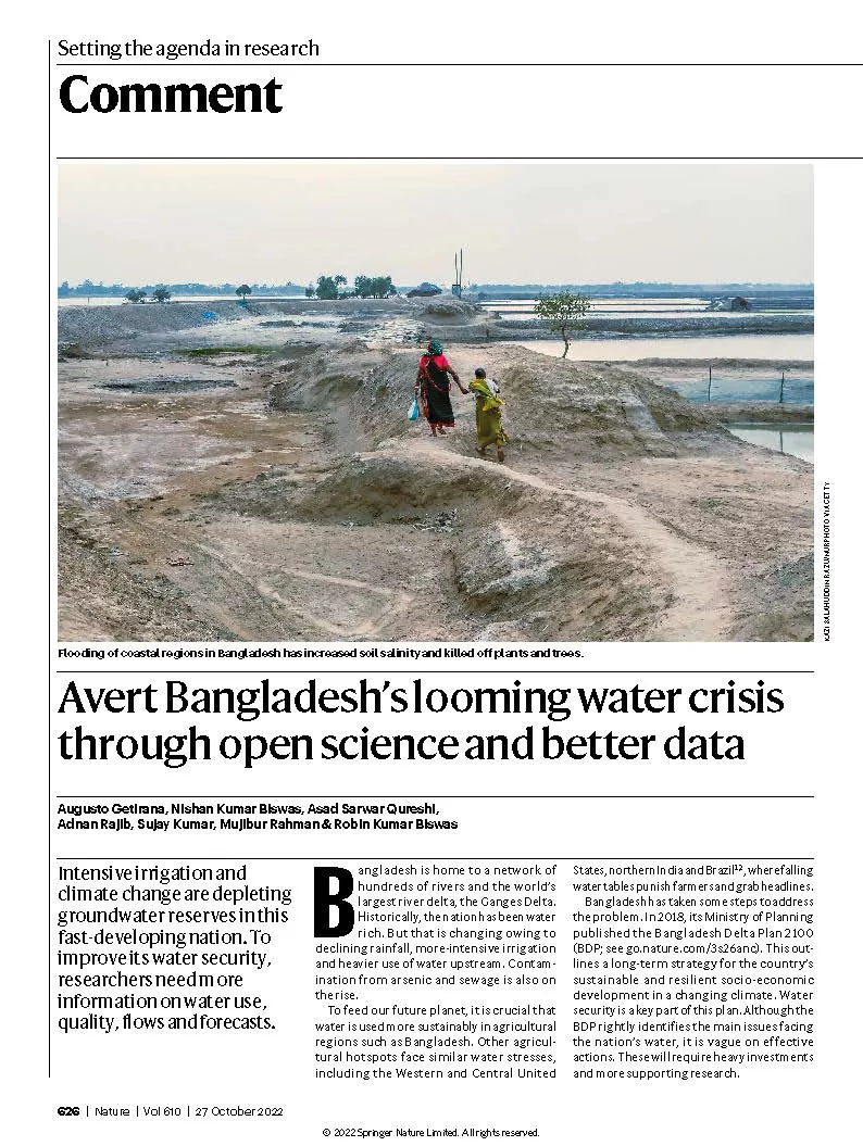 Avert Bangladesh’s looming water crisis through open science and better data