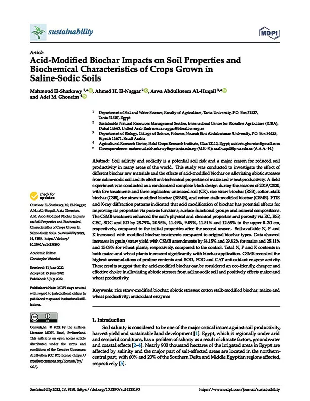 Acid-Modified Biochar Impacts on Soil Properties and Biochemical ...