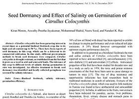 Seed dormancy and effect of salinity on germination of Citrullus colocynthis
