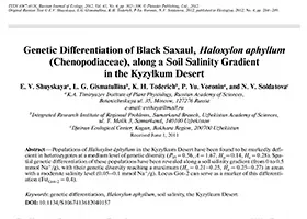 Genetic differentiation of Black Saxaul,Haloxylon aphyllum (Chenopodiaceae), along a soil salinity gradient in the Kyzylkum Desert