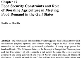 Food security constraints and role of biosaline agriculture in meeting food demand in Gulf States