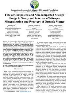 Fate of Composted and Non-composted Sewage Sludge in Sandy Soil in terms of Nitrogen Mineralization and Recovery of Organic Matter