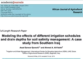 Modeling the effects of different irrigation schedules and drain depths for soil salinity management: A case study from Southern Iraq
