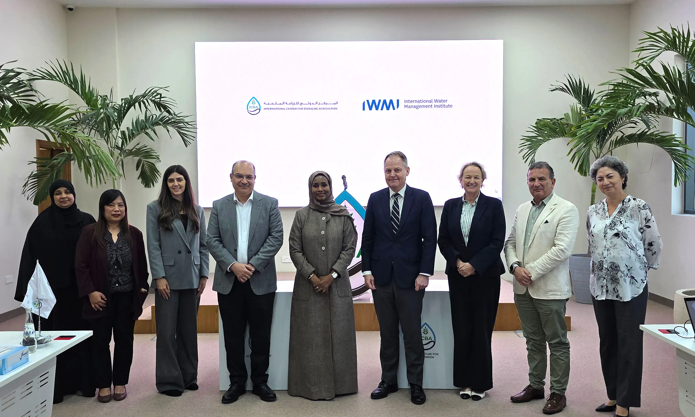The International Center for Biosaline Agriculture (ICBA) and the International Water Management Institute (IWMI) have signed a strategic Memorandum of Understanding (MoU) to advance scientific collaboration in sustainable water management and climate-resilient agriculture.