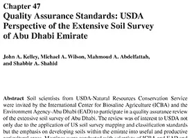Quality assurance standards: USDA perspectives of the extensive soil survey of Abu Dhabai Emirate