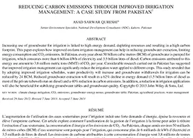 Reducing carbon emissions through improved irrigation management: A case study from Pakistan. 