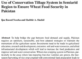 Use of Conservation Tillage System in Semiarid Region to Ensure Wheat Food Security in Pakistan